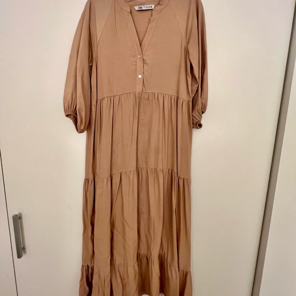 Zara beige maxi dress